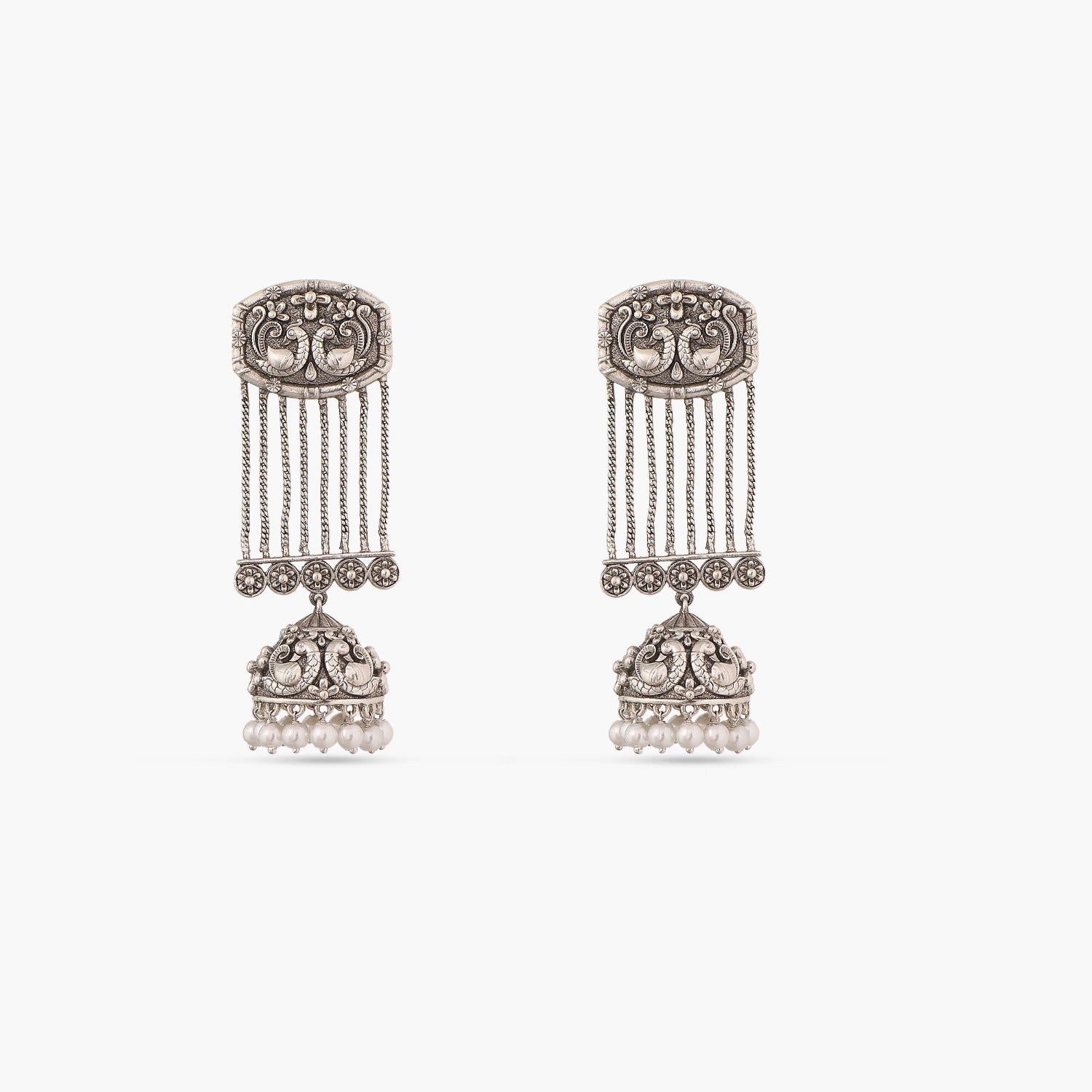 Handmade Traditional Dual Tone Gold-Silver Oxidised Jhumka Earring by  FashionCrab® - FashionCrab.us